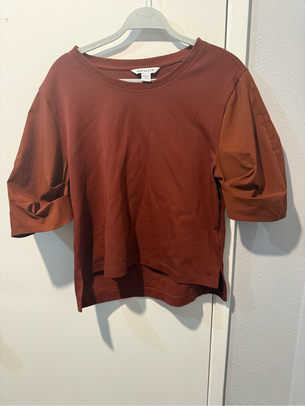 Athleta Burnt Orange Short Sleeve Pullover Top